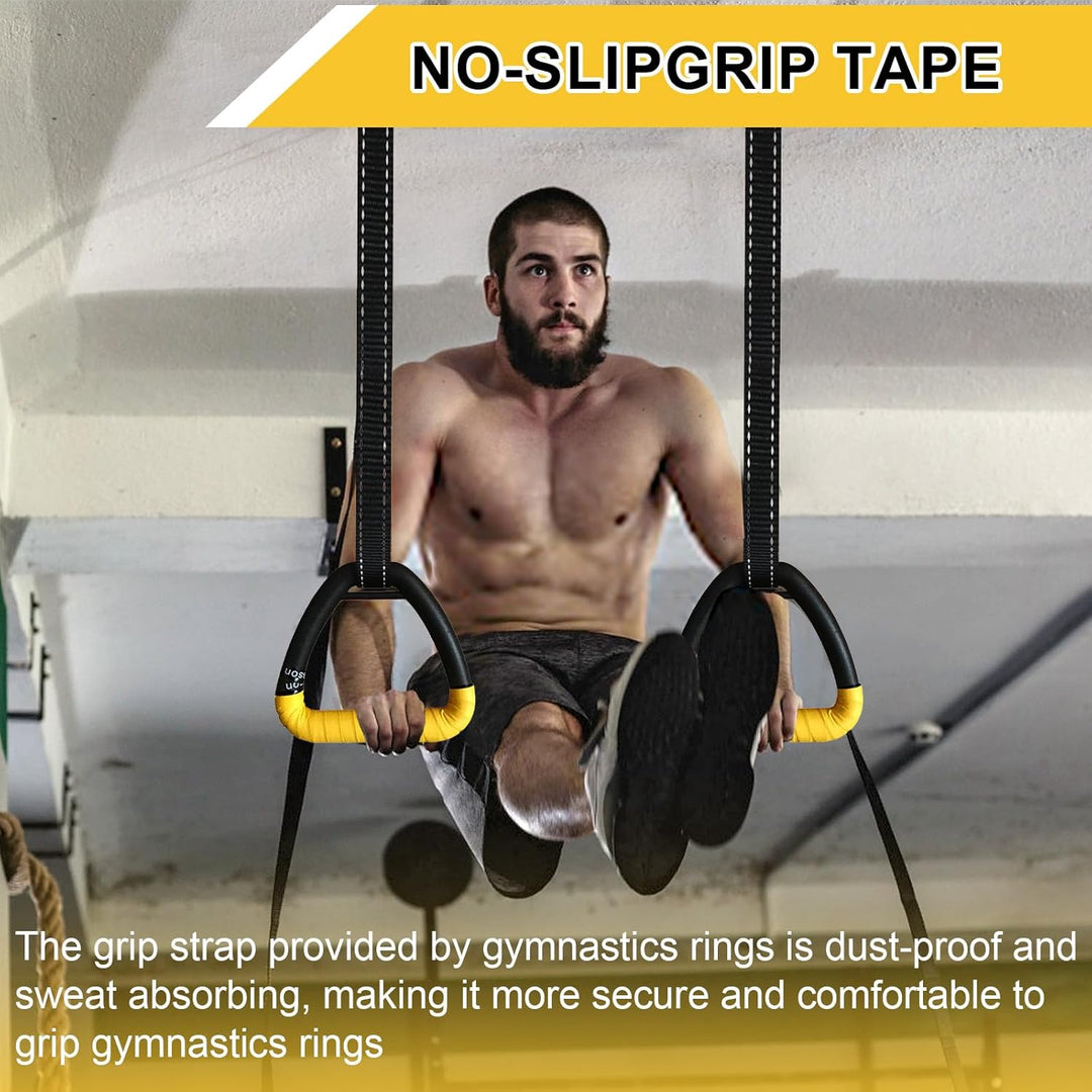 Gymnastic Rings for Home Gym – Adjustable Wooden Training Rings