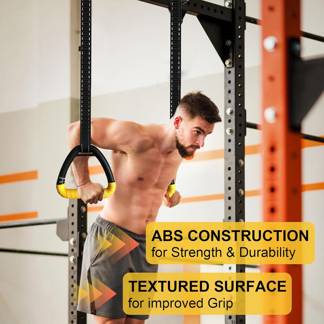 Gymnastic Rings for Home Gym – Adjustable Wooden Training Rings