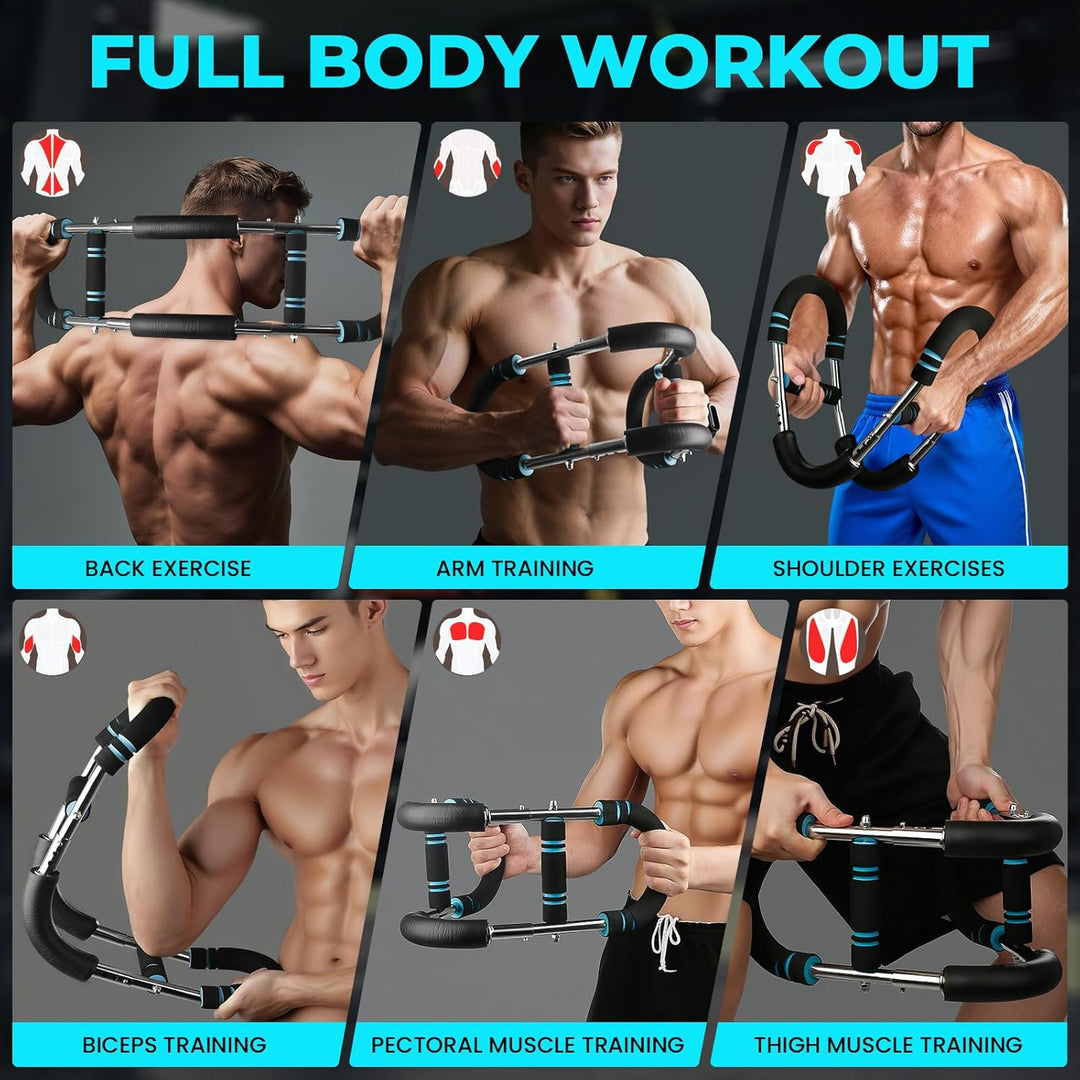 Adjustable Twister Arm Trainer (30–110 lbs) – Portable Chest & Forearm Strength Training Bar
