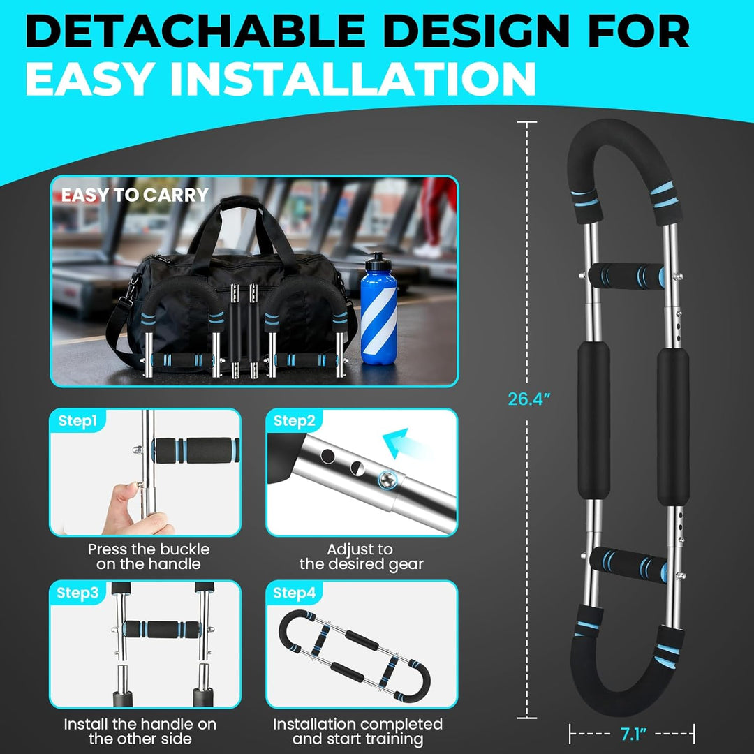 Adjustable Twister Arm Trainer (30–110 lbs) – Portable Chest & Forearm Strength Training Bar