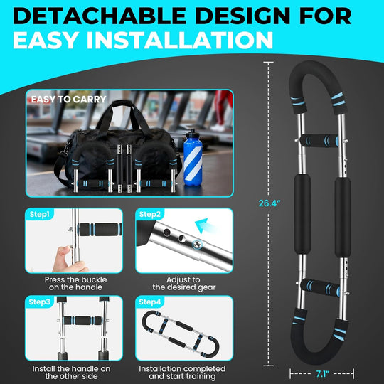 Adjustable Twister Arm Trainer (30–110 lbs) – Portable Chest & Forearm Strength Training Bar