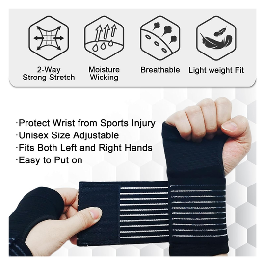 2 Pack Compression Wrist Brace & Adjustable Wrist Support