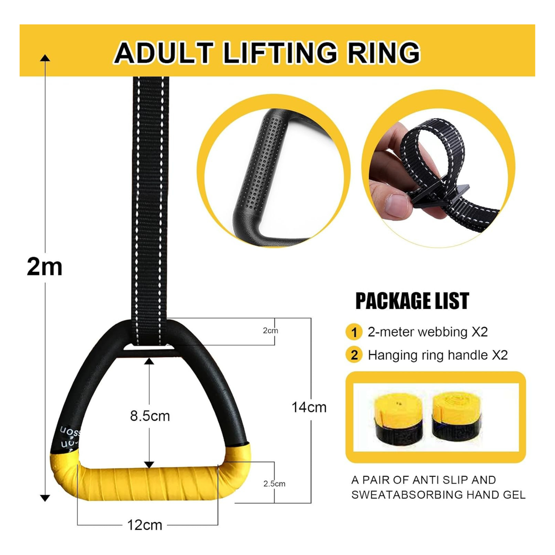 Gymnastic Rings for Home Gym – Adjustable Wooden Training Rings